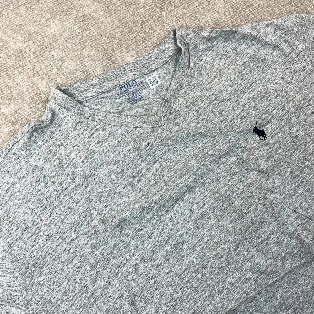Polo Ralph Lauren T Shirt Mens Large Gray Heathered Cotton Classic Fit Pony Logo